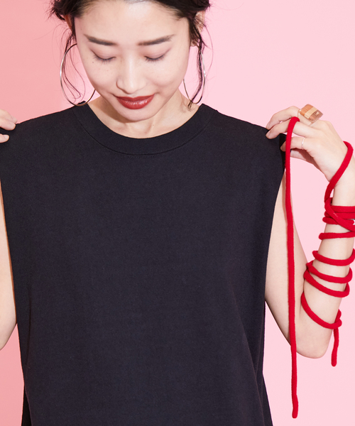 CITYSHOP(シティーショップ)の「DOZUME STRAP DRESS:ワンピース(ワンピース・レディース・チャコールグレー/ブラック・36/38)」の4枚目の写真