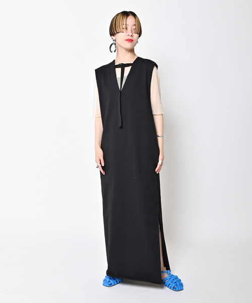 CITYSHOP(シティーショップ)の「DOZUME STRAP DRESS:ワンピース(ワンピース・レディース・チャコールグレー/ブラック・36/38)」の5枚目の写真