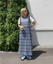 Chillfar（チルファー）の「ボーダー透かし編みロングワンピ（ワンピース）」