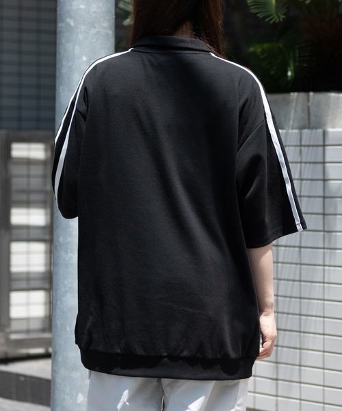 JOHN'S CLOSET(ジョンズクローゼット)の「【13】袖ライン 半袖トラック ハーフジップ(ジャージ・メンズ・オレンジ/ホワイト/ブラック・MEDIUM/LARGE)」の11枚目の写真
