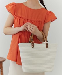 バンブーハンドルコットンロープバッグ