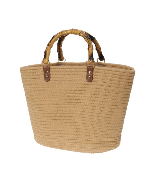 Edit Sheen（エディットシーン）の「バンブーハンドルコットンロープバッグ（かごバッグ・レディース・ブラック/ベージュ/オフホワイト・FREE）」の13枚目の写真