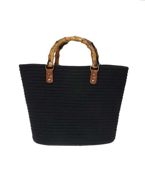 Edit Sheen（エディットシーン）の「バンブーハンドルコットンロープバッグ（かごバッグ・レディース・ブラック/ベージュ/オフホワイト・FREE）」の21枚目の写真