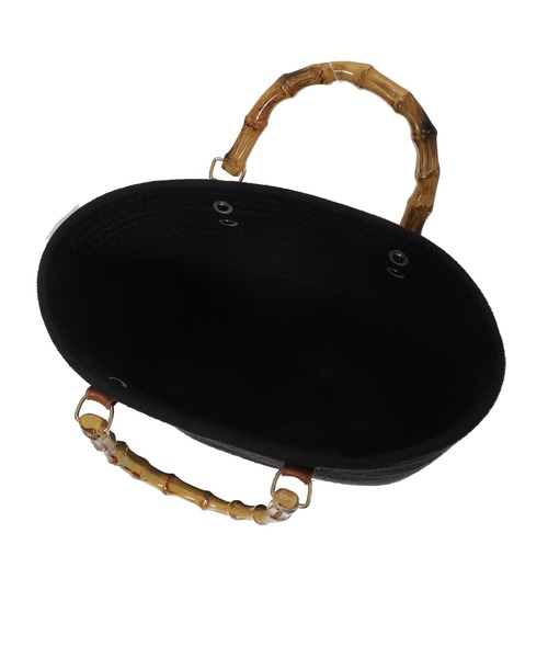 Edit Sheen（エディットシーン）の「バンブーハンドルコットンロープバッグ（かごバッグ・レディース・ブラック/ベージュ/オフホワイト・FREE）」の11枚目の写真