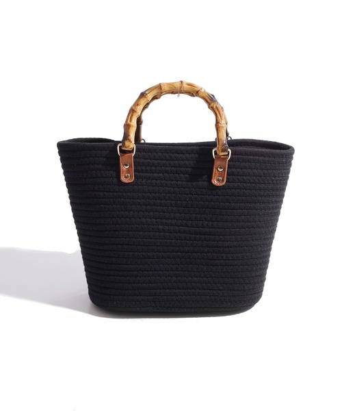 Edit Sheen（エディットシーン）の「バンブーハンドルコットンロープバッグ（かごバッグ・レディース・ブラック/ベージュ/オフホワイト・FREE）」の22枚目の写真