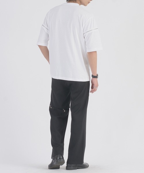 REGIEVO（レジエボ）の「REGIEVO ファスナースリーブTシャツ（Tシャツ/カットソー・メンズ・ブラック/オフホワイト・MEDIUM/LARGE）」の11枚目の写真