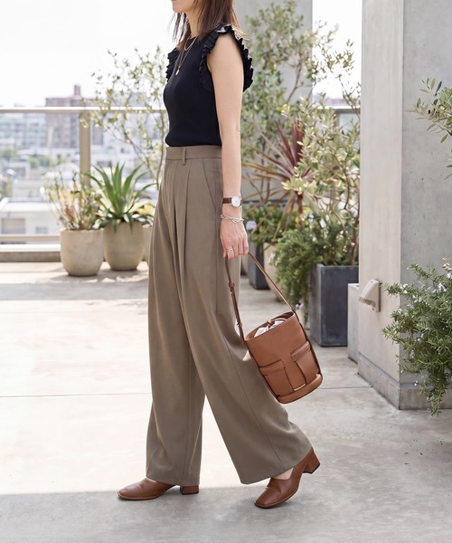 STYLE DELI(スタイルデリ)の「【LUXE】プリーツノースリニットトップス(ニット/セーター・レディース・アイボリー/ブラック/グリーン・FREE)」の8枚目の写真