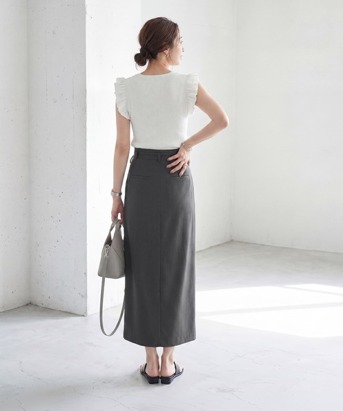 STYLE DELI(スタイルデリ)の「【LUXE】プリーツノースリニットトップス(ニット/セーター・レディース・アイボリー/ブラック/グリーン・FREE)」の20枚目の写真