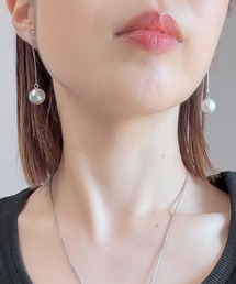 【As】大粒コットンパール　ゆらゆら　アシメイヤリング（ニッケルフリー）(MA)