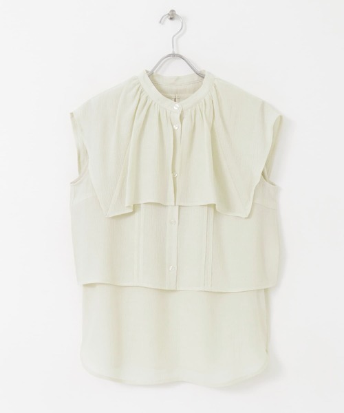 KBF（ケイビーエフ）の「アンサンブルノースリーブブラウス（シャツ/ブラウス・レディース・ピンク/ライトカーキ/アイボリー/ブラック・ONE）」の6枚目の写真