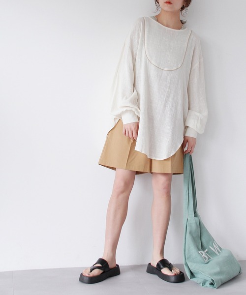 Crisp（クリスプ）の「ダブルベルトハーフパンツ（その他パンツ・レディース・ベージュ/ブラック・FREE）」の10枚目の写真