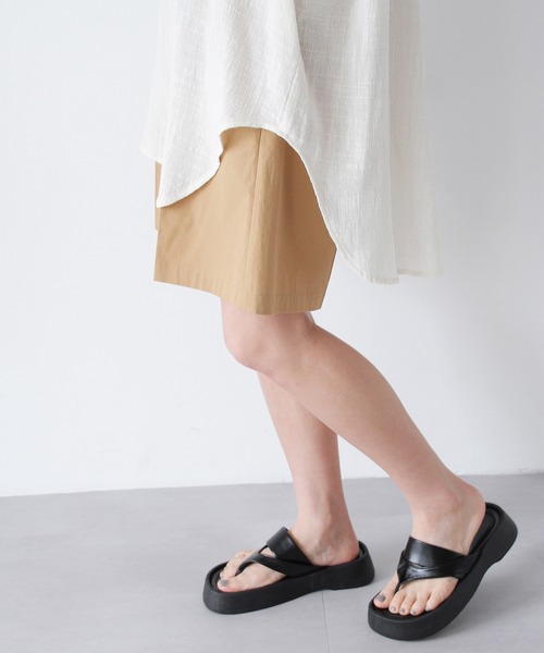 Crisp（クリスプ）の「ダブルベルトハーフパンツ（その他パンツ・レディース・ベージュ/ブラック・FREE）」の13枚目の写真