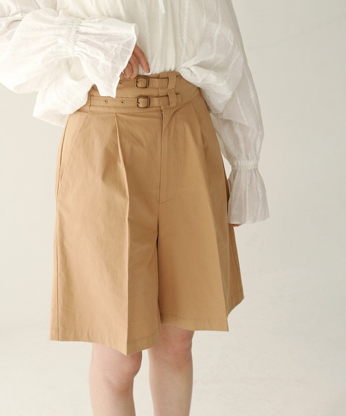 Crisp（クリスプ）の「ダブルベルトハーフパンツ（その他パンツ・レディース・ベージュ/ブラック・FREE）」の21枚目の写真
