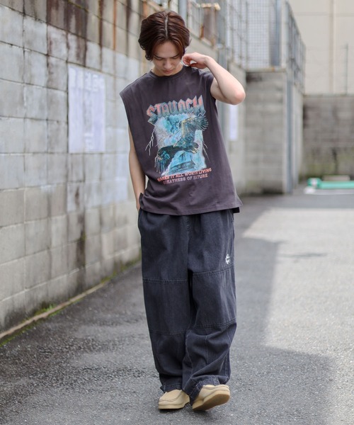 SPINNS(スピンズ)の「【SPINNS】ノースリーブTシャツ ビンテージデザインロゴ EAGLE(タンクトップ・メンズ・ブラック/チャコール・ONESIZE)」の10枚目の写真