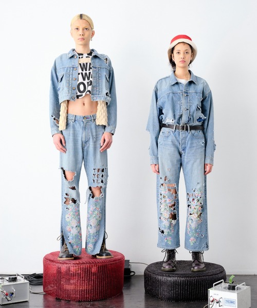 SEVESKIG(セヴシグ)の「SEVESKIG/セブシグ/SEVESKIG vs J,W,DAVIS 2406XX Ver,Kill the wall(デニムジャケット・メンズ・インディゴブルー/ブラック・X-LARGE/LARGE/SMALL/MEDIUM)」の4枚目の写真