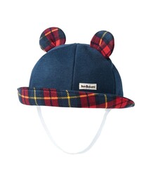 HOT BISCUITS（ホットビスケッツ）の「チェック柄 お耳付き やわらかベビー帽子（ハット・キッズ）」