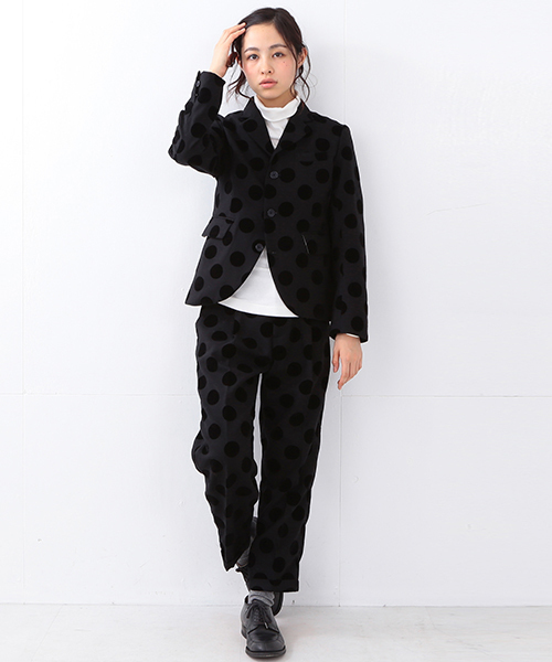 BEAMS BOY（ビームスボーイ）の「BEAMS BOY / フロッキープリント DOT スラックス（スラックス・レディース・ブラック/ネイビー・0/1）」の16枚目の写真