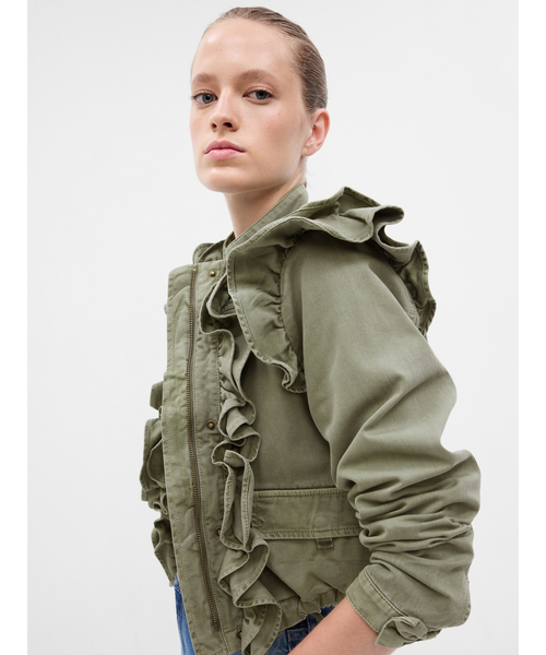 GAP - Gap × Loveshackfancy クロップド ユーティリティ ジャケット Gap公式オンラインストア | Gap × LoveShackFancy Ruffle