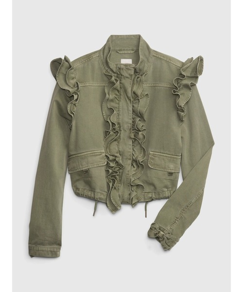 GAP - Gap × Loveshackfancy クロップド ユーティリティ ジャケット Gap × LoveShackFancy Ruffle Cropped Utility Jacket | Gap