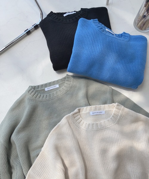 AS KNOW AS plus（アズノゥアズプラス）の「☆くるりんショートニットプルオーバー（ニット/セーター・レディース・ミント/ブラック/ブルー/アイボリー・FREE）」の8枚目の写真