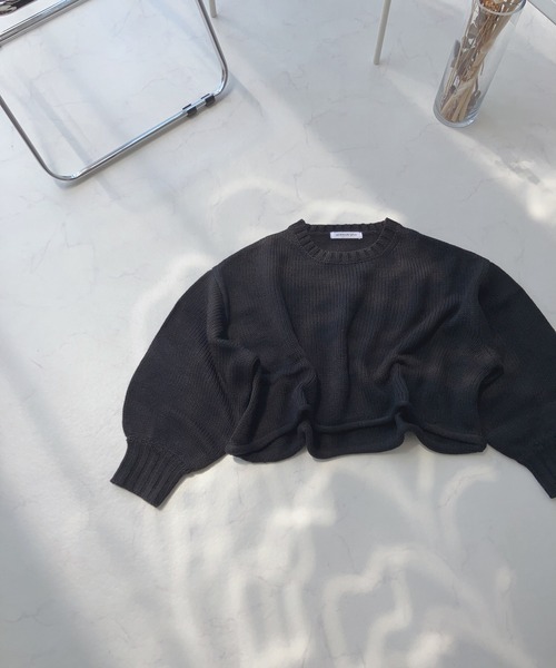 AS KNOW AS plus（アズノゥアズプラス）の「☆くるりんショートニットプルオーバー（ニット/セーター・レディース・ミント/ブラック/ブルー/アイボリー・FREE）」の12枚目の写真