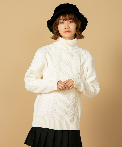 Blue Standard （ブルースタンダード）の「【BLUE STANDARD/ブルースタンダード】 軽量ウォッシャブルアランタートル アンチピリング アラン柄 タートルネックセーター イージーケア（ニット/セーター・メンズ・ネイビー/ブルーグレー/オフホワイト/ブラック/スミクロ/グレー・LARGE/X-LARGE/MEDIUM/SMALL）」の10枚目の写真