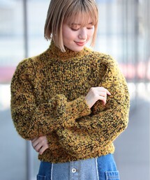 Ray BEAMS | Ray BEAMS /?ミックス ブークレー ハイネック ニット(ニット/セーター)