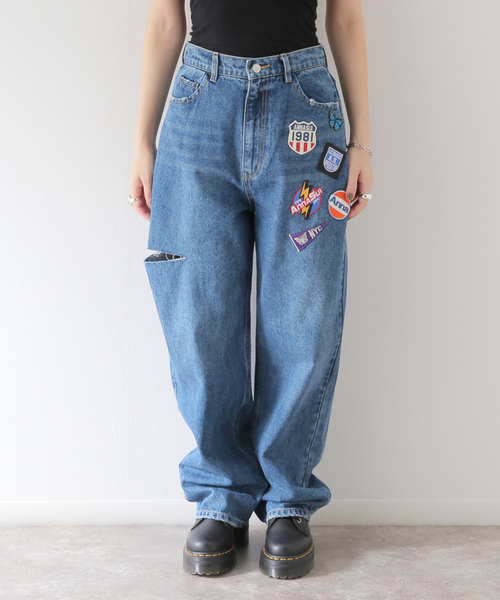 ANNA SUI NYC/ アナスイエヌワイシー】ワッペンデニムパンツ