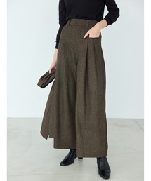 CEDNIE | ヘリンボーンハイウエストタックパンツ(その他パンツ)