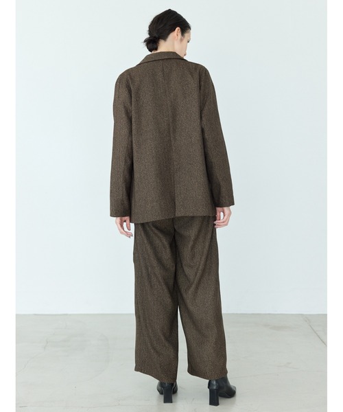 CEDNIE（セドニー）の「ヘリンボーンハイウエストタックパンツ（その他パンツ・レディース・ブラウン・S/M）」の4枚目の写真