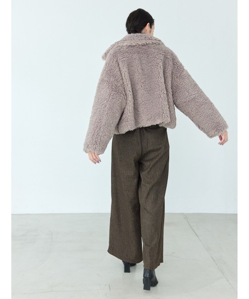 CEDNIE（セドニー）の「ヘリンボーンハイウエストタックパンツ（その他パンツ・レディース・ブラウン・S/M）」の7枚目の写真