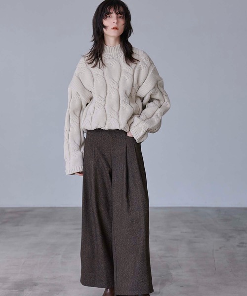 CEDNIE（セドニー）の「ヘリンボーンハイウエストタックパンツ（その他パンツ・レディース・ブラウン・S/M）」の16枚目の写真