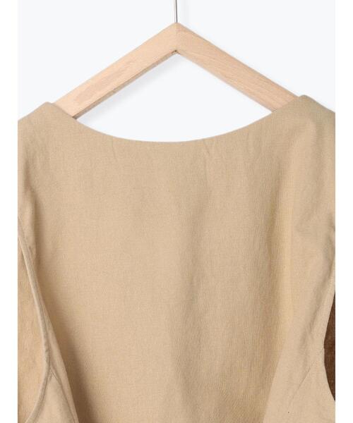 Samansa Mos2（サマンサ モスモス）の「コットンリネンVネックベスト（ベスト・レディース・キナリ/ベージュ/ブラック・F）」の12枚目の写真