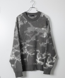 Naive magic（ナイーブマジック）の「【a】モヘアライク ダブルジャガード オーバーサイズ フラワーグラデーションニット アブストラクトニット（ニット/セーター）」