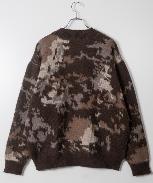 Naive magic（ナイーブマジック）の「【a】モヘアライク ダブルジャガード オーバーサイズ フラワーグラデーションニット/アブストラクトニット（ニット/セーター・メンズ・ブラック/ブルー/ダークブラック/ブラウン/ワインレッド/ブラック系/パープル/グレー・MEDIUM/LARGE/X-LARGE）」の21枚目の写真