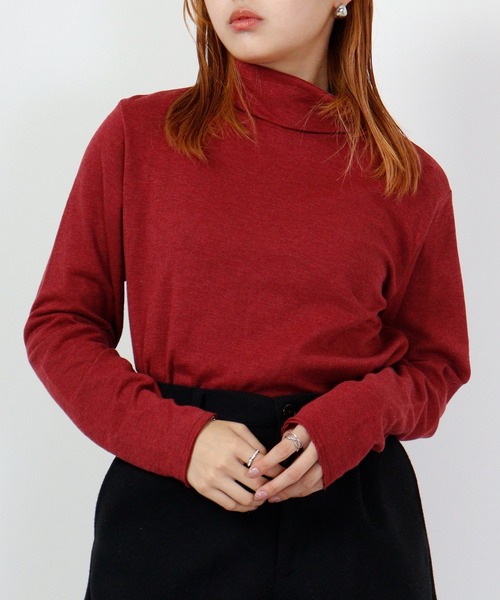 Arinomama(アリノママ)の「Arinomama 接結タートルネック 長袖T(Tシャツ/カットソー・レディース・ブラック/トップグレー/ボルドー/アイボリー系・F)」の4枚目の写真
