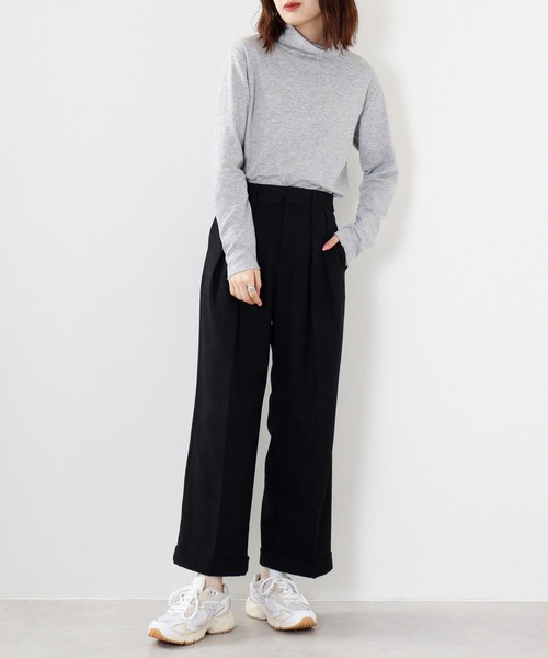 Arinomama(アリノママ)の「Arinomama 接結タートルネック 長袖T(Tシャツ/カットソー・レディース・ブラック/トップグレー/ボルドー/アイボリー系・F)」の10枚目の写真