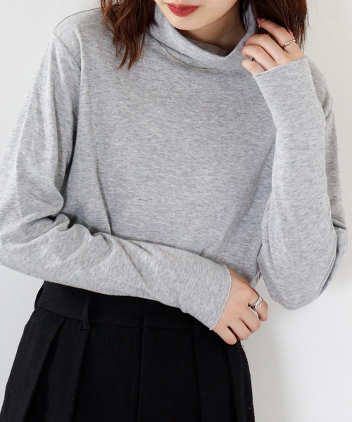 Arinomama(アリノママ)の「Arinomama 接結タートルネック 長袖T(Tシャツ/カットソー・レディース・ブラック/トップグレー/ボルドー/アイボリー系・F)」の6枚目の写真