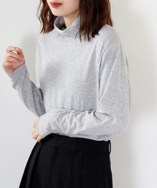 Arinomama(アリノママ)の「Arinomama 接結タートルネック 長袖T(Tシャツ/カットソー・レディース・ブラック/トップグレー/ボルドー/アイボリー系・F)」の7枚目の写真
