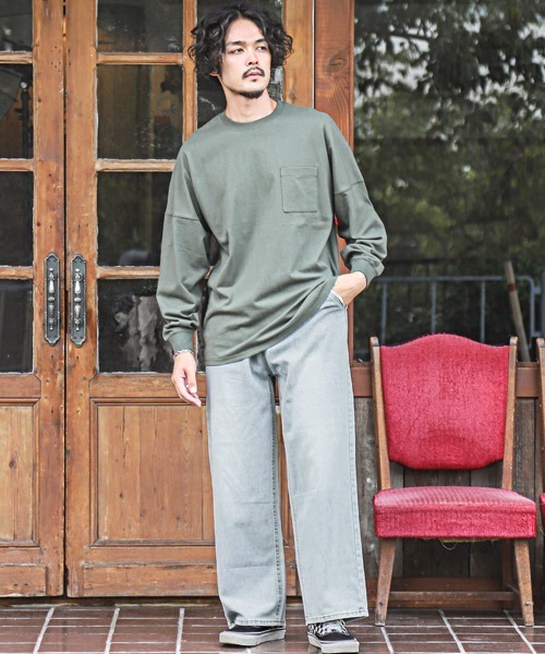 LUXSTYLE(ラグスタイル)の「タックワイドユニセックスデニムパンツ(デニムパンツ・メンズ・インディゴブルー/ブラック/ブルー系その他/ブラック系その他・L/M/S)」の18枚目の写真