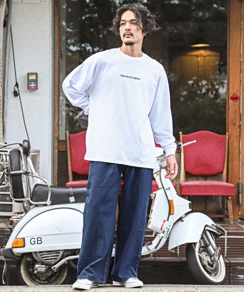 LUXSTYLE(ラグスタイル)の「タックワイドユニセックスデニムパンツ(デニムパンツ・メンズ・インディゴブルー/ブラック/ブルー系その他/ブラック系その他・L/M/S)」の19枚目の写真