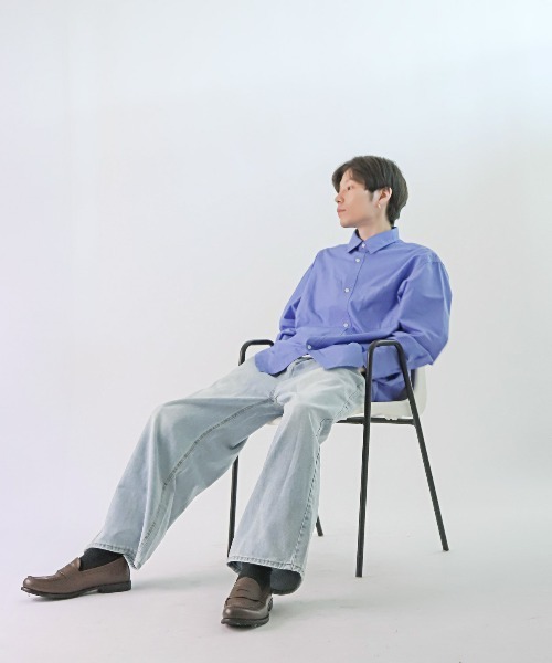 LUXSTYLE(ラグスタイル)の「タックワイドユニセックスデニムパンツ(デニムパンツ・メンズ・インディゴブルー/ブラック/ブルー系その他/ブラック系その他・L/M/S)」の9枚目の写真