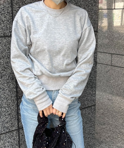 セール】袖刺繍ジャストスエット（スウェット）｜E&C closet