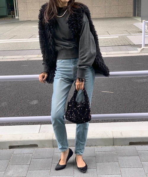 E&C closet…（イーアンドシークローゼット）の「袖刺繍ジャストスエット（スウェット・レディース・ダークグレー/ライトグレー・FREE）」の11枚目の写真