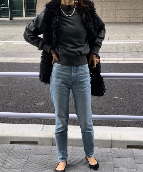 E&C closet…（イーアンドシークローゼット）の「袖刺繍ジャストスエット（スウェット・レディース・ダークグレー/ライトグレー・FREE）」の12枚目の写真
