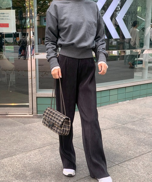 E&C closet…（イーアンドシークローゼット）の「袖刺繍ジャストスエット（スウェット・レディース・ダークグレー/ライトグレー・FREE）」の21枚目の写真