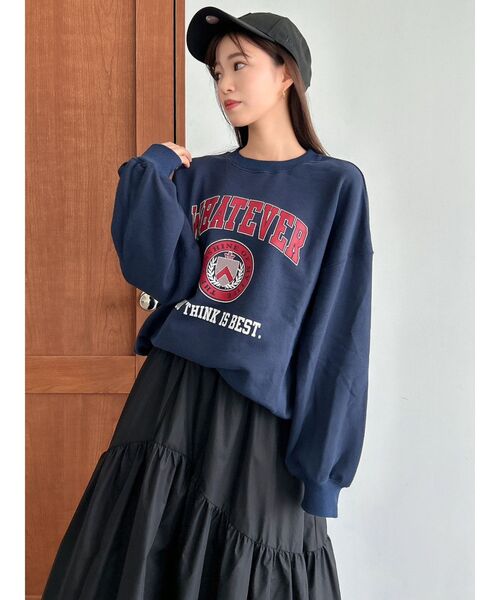 dazzlin（ダズリン）の「【ZOZO限定ITEM】カレッジスウェット（スウェット・レディース・グレー/ピンク/ブルー/ネイビー・FREE）」の3枚目の写真