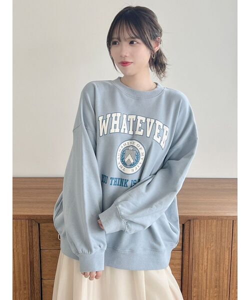 dazzlin（ダズリン）の「【ZOZO限定ITEM】カレッジスウェット（スウェット・レディース・グレー/ピンク/ブルー/ネイビー・FREE）」の6枚目の写真