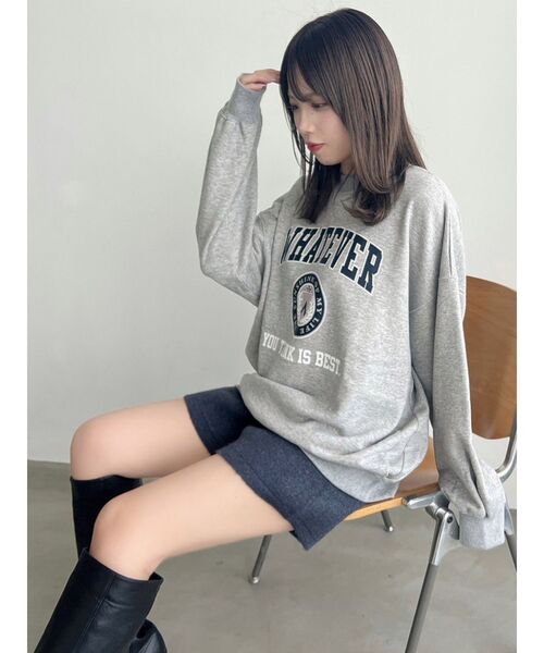 dazzlin（ダズリン）の「【ZOZO限定ITEM】カレッジスウェット（スウェット・レディース・グレー/ピンク/ブルー/ネイビー・FREE）」の12枚目の写真