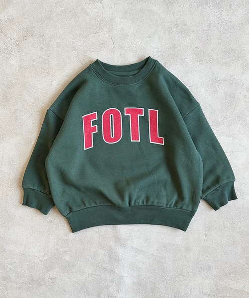 FRUIT OF THE LOOM（フルーツオブザルーム）の「【FRUIT OF THE LOOM】別注プリントトレーナ/前後プリント（80～160cm）（スウェット・キッズ・チャコール/グリーン/オフホワイト・120/110/130/140/150/160/90/100/80）」の3枚目の写真
